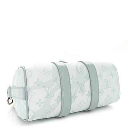 Louis Vuitton Monogram Aquagarden Keepall Bandouliere 25 Crystal Blue 4 of 9
