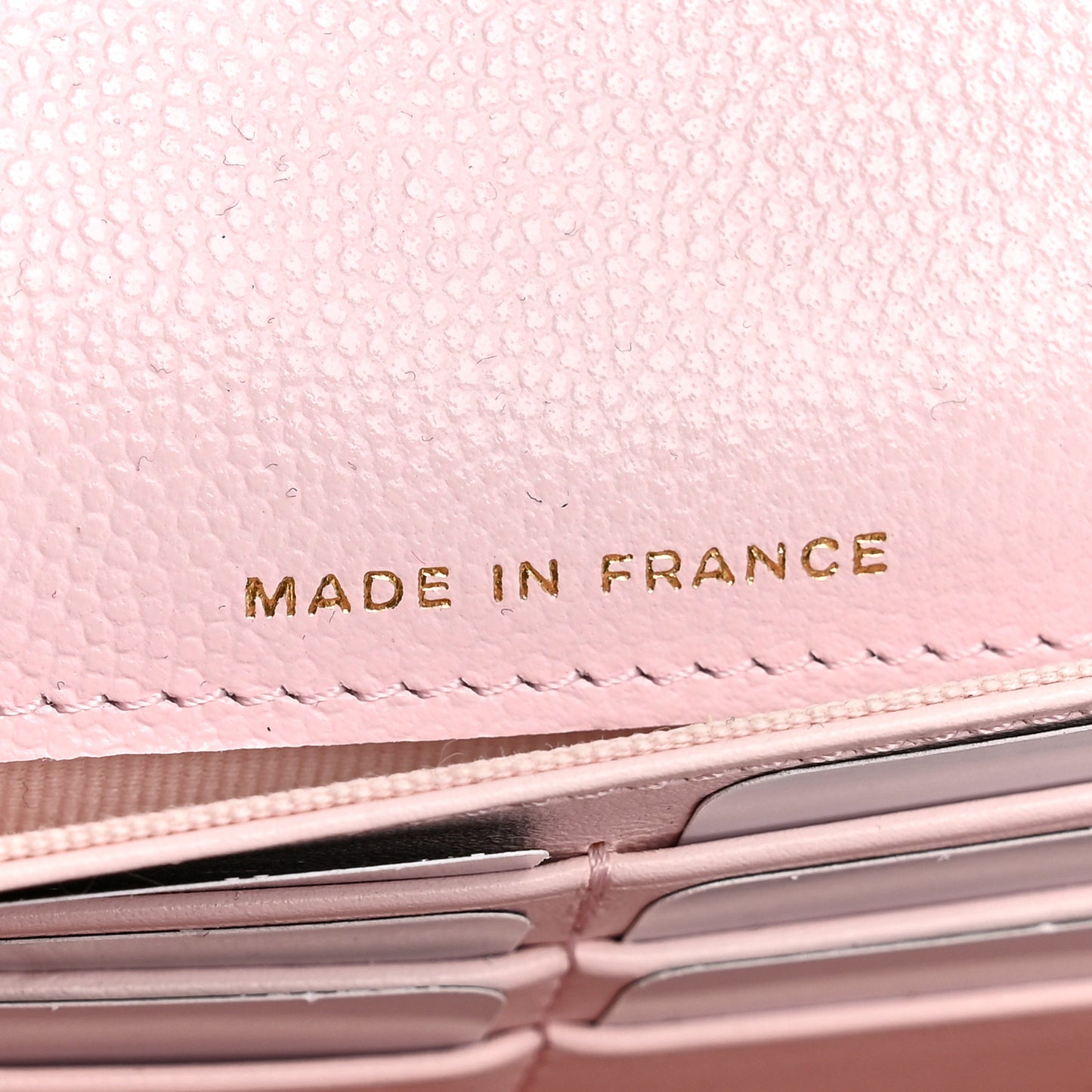 Caviar Quilted Large Gusset Flap Wallet Light Pink