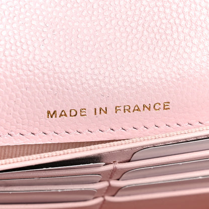 Chanel Caviar Quilted Large Gusset Flap Wallet Light Pink 7 of 8