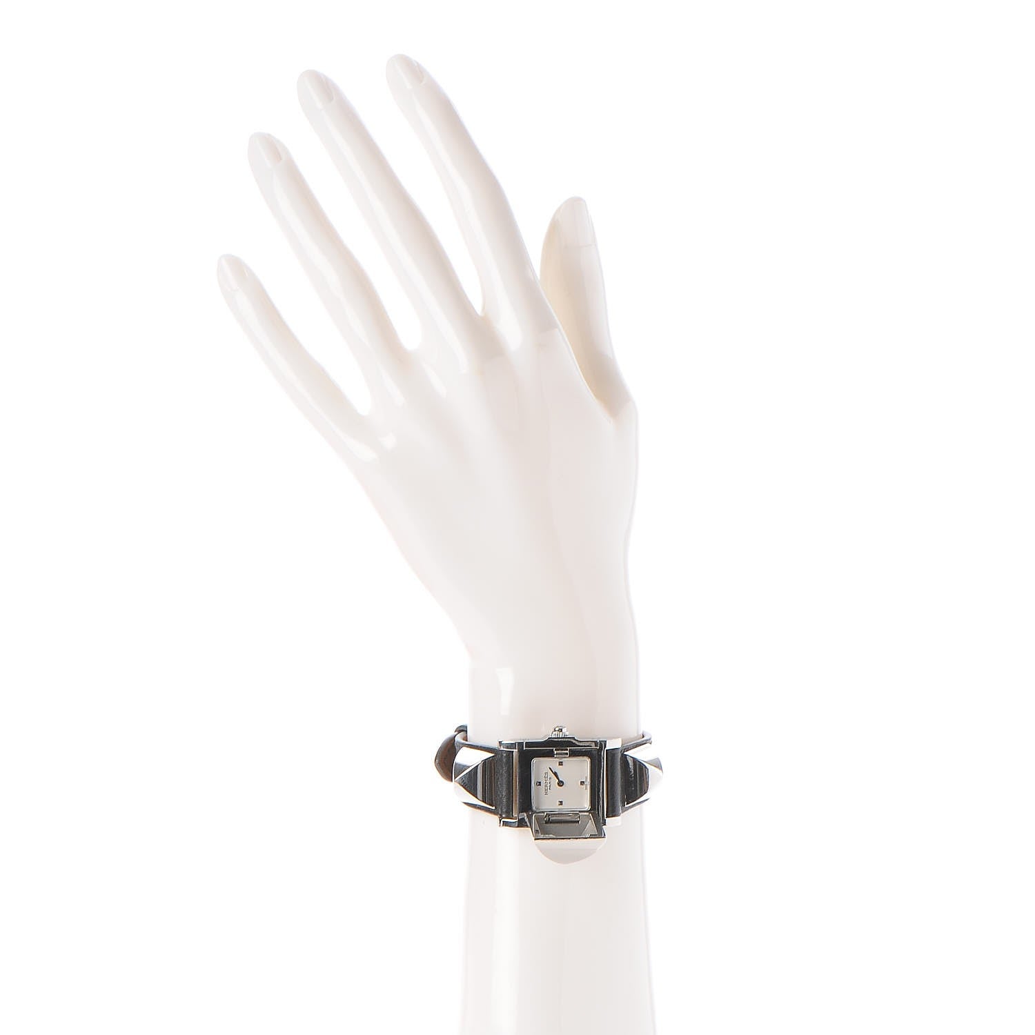 Hermes Stainless Steel Epsom 23mm Medor Quartz Watch Noir 2 of 10