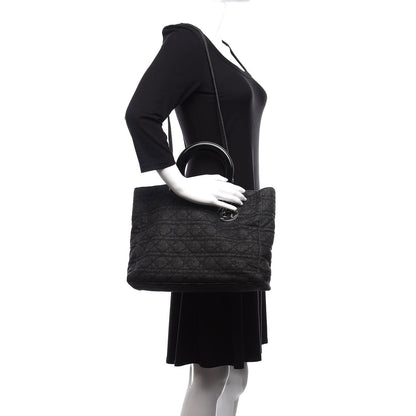 Christian Dior Denim Cannage Soft Large Lady Dior Tote Black 2 of 11