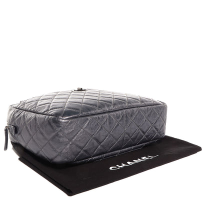 Chanel Metallic Aged Calfskin Quilted Large Reissue Camera Case Silver 4 of 7