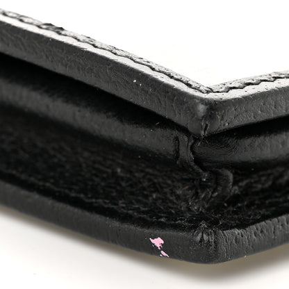 Gucci X ADIDAS Textured Dollar Calfskin Trefoil Embossed Wallet On Chain Off White Black 16 of 17