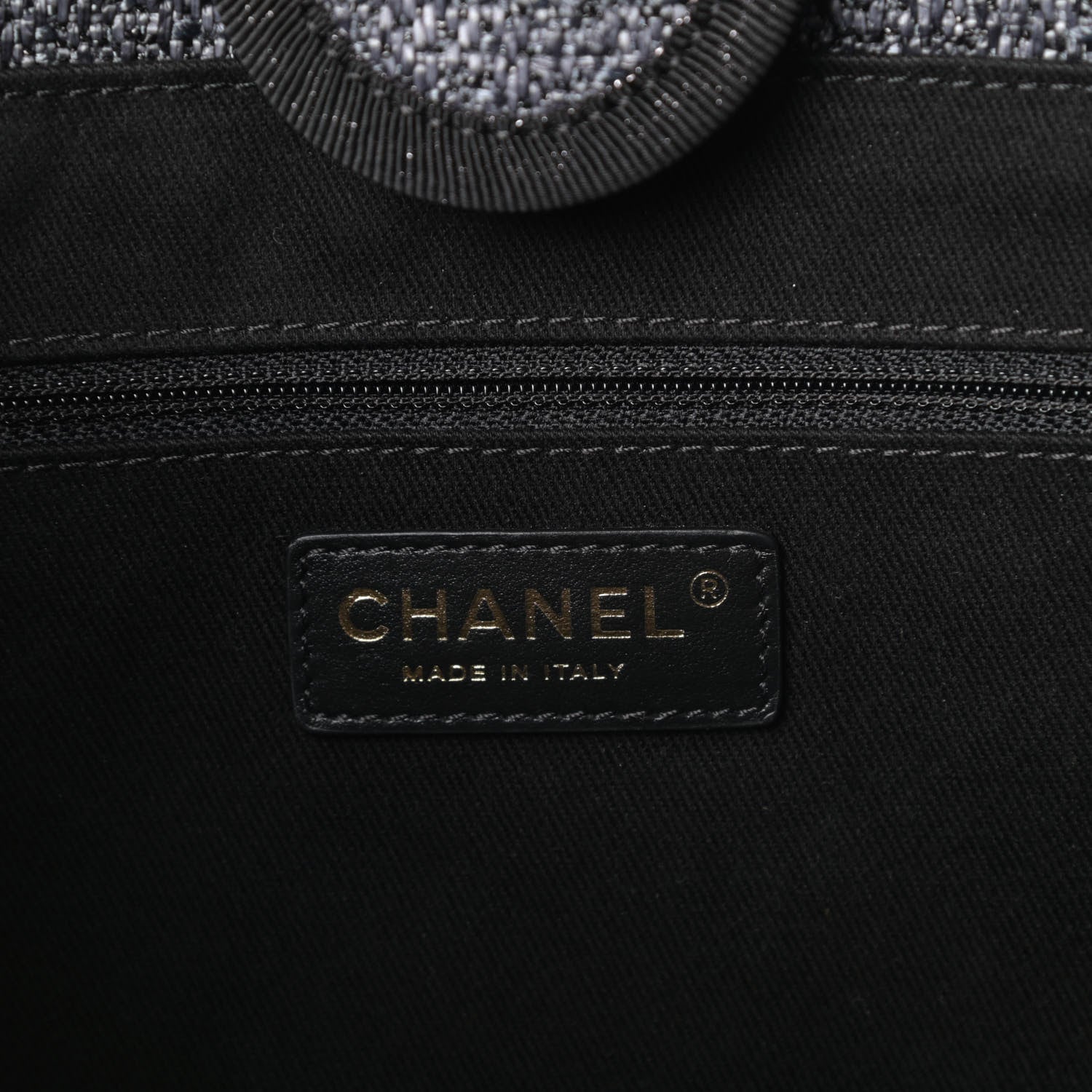 Chanel Woven Straw Raffia Small Deauville Tote Charcoal 6 of 10