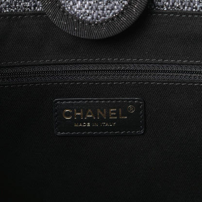 Chanel Woven Straw Raffia Small Deauville Tote Charcoal 6 of 10