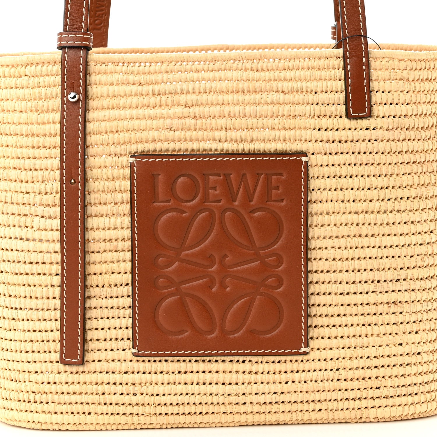 Loewe Raffia Small Square Basket Tote Bag Natural Tan 8 of 10