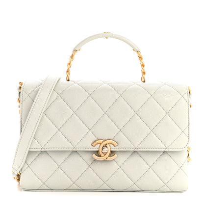Chanel Caviar Quilted Medium Carry Me Top Handle Flap Light Blue 1 of 13