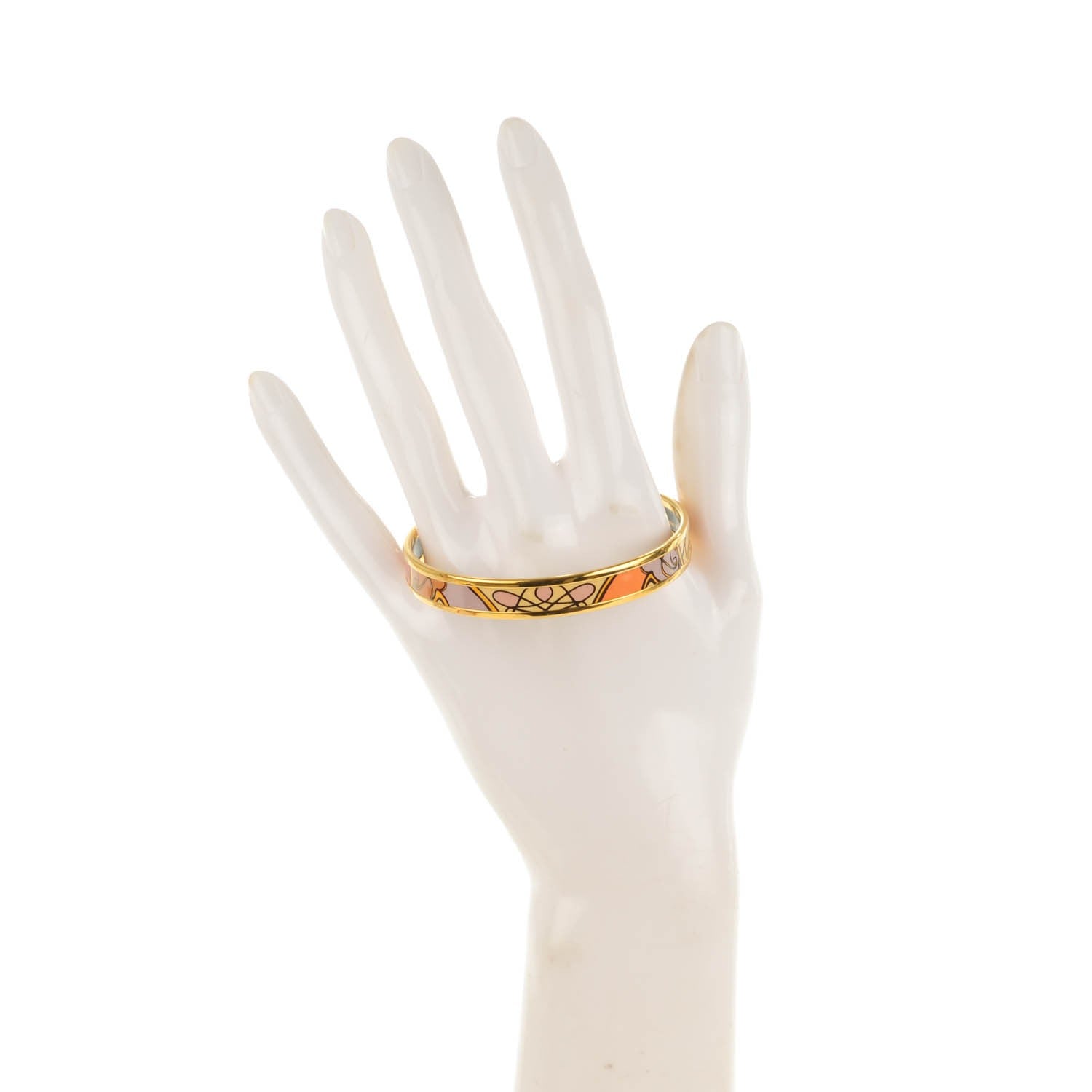 Hermes Enamel Printed Narrow Coup De Fouet Bracelet 62 2 of 5