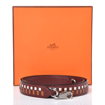 Hermes Epsom 25mm Tressage Shoulder Strap Rouge H Craie Gold 5 of 5