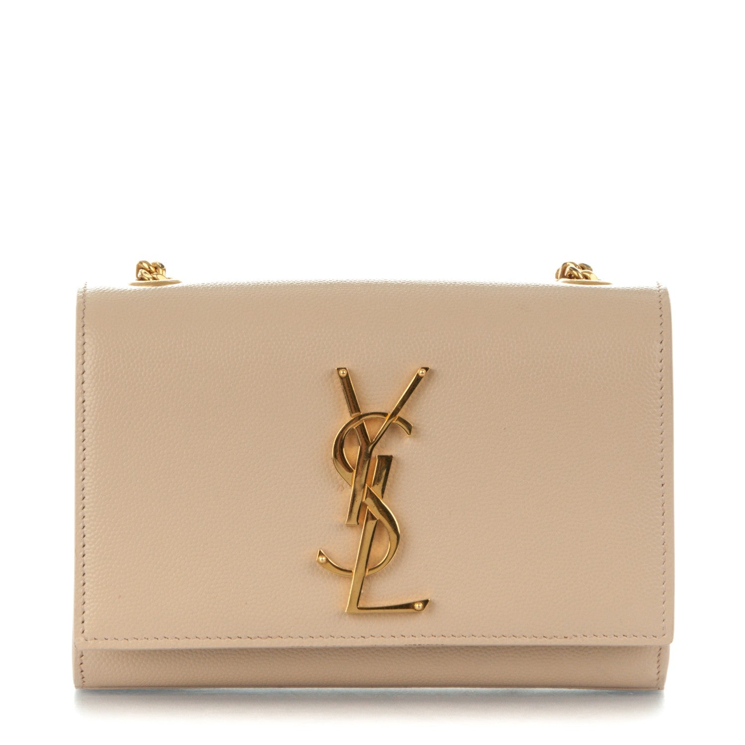 Saint Laurent Grain De Poudre Small Monogram Kate Satchel Nude Powder 1 of 6