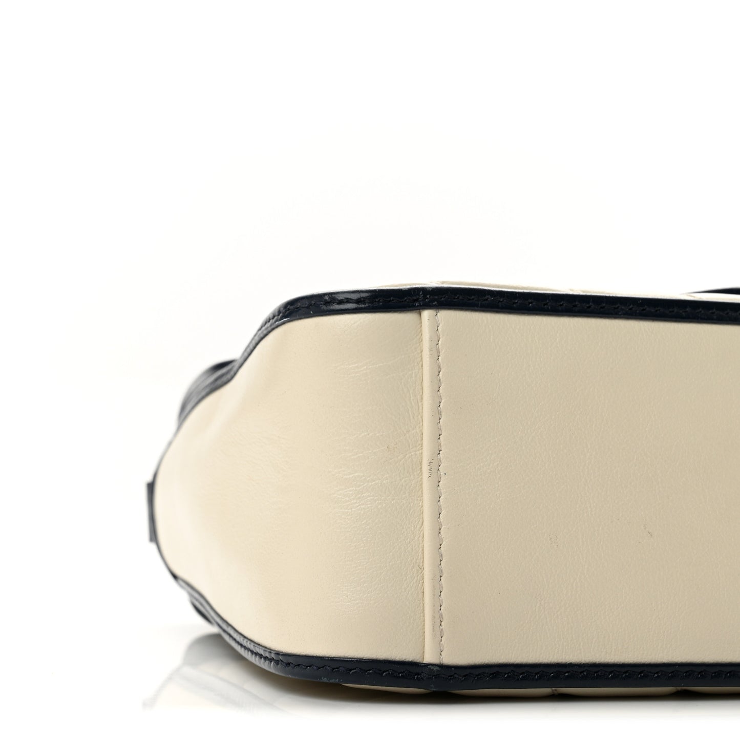 Vintage Effect Calfskin Matelasse Diagonal Mini Torchon GG Marmont Top Handle Shoulder Bag Mystic White Blue Agata