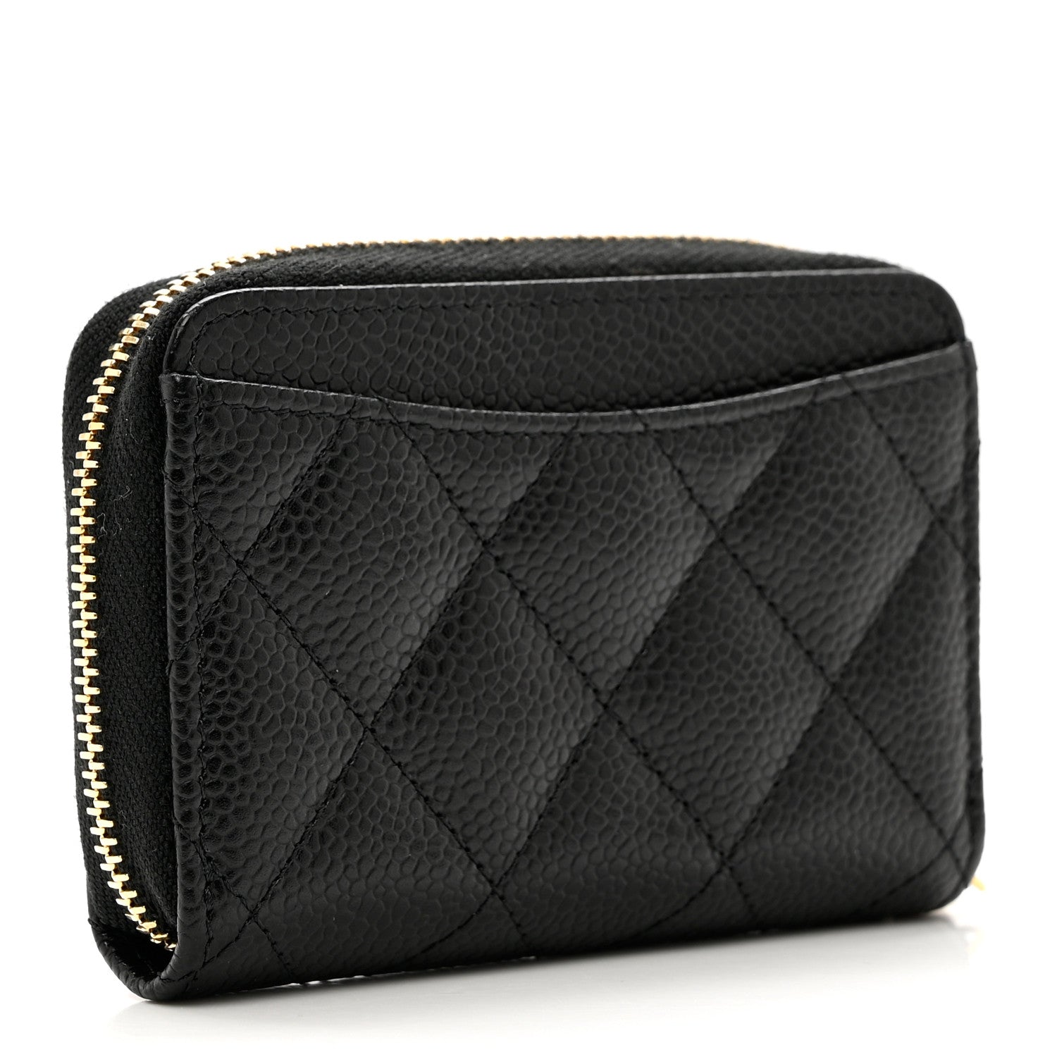 Chanel Caviar Quilted Zip Coin Purse Black 3 of 7