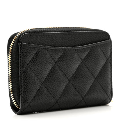 Chanel Caviar Quilted Zip Coin Purse Black 3 of 7