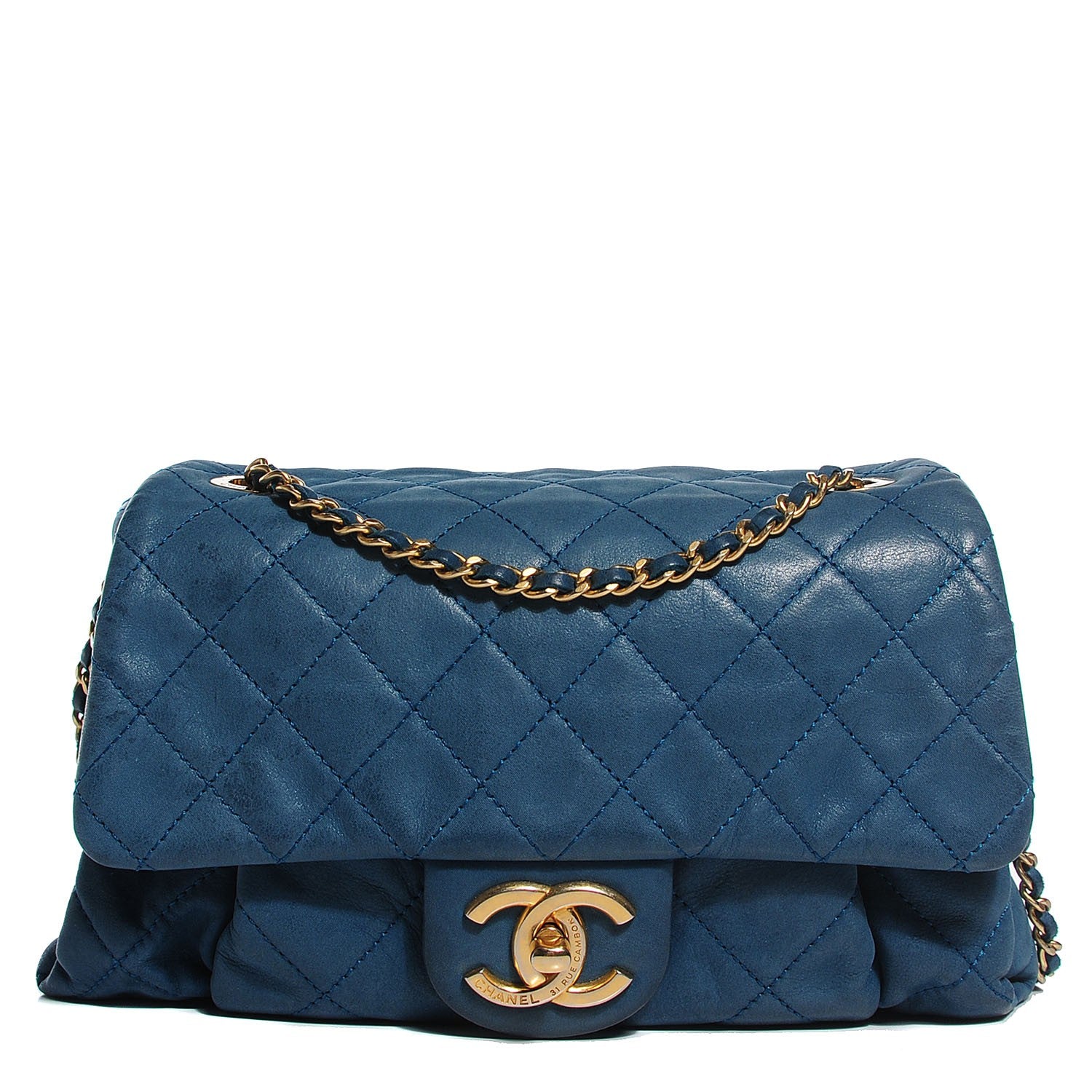 Chanel Iridescent Calfskin Chic Quilt Small Flap Dark Blue 1 of 8