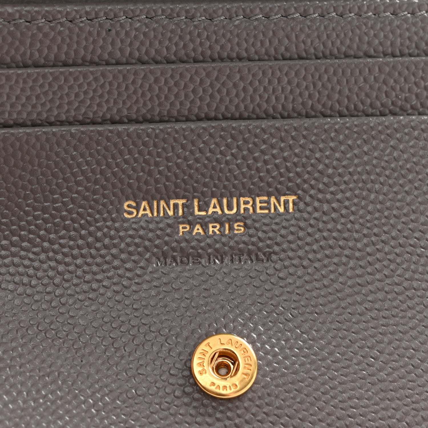 Saint Laurent Grain De Poudre Matelasse Chevron Monogram Flap Card Case Storm 6 of 8