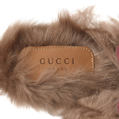 Gucci Calfskin Fur Womens Princetown Slippers 35 Lipstick Rose Natural 7 of 8