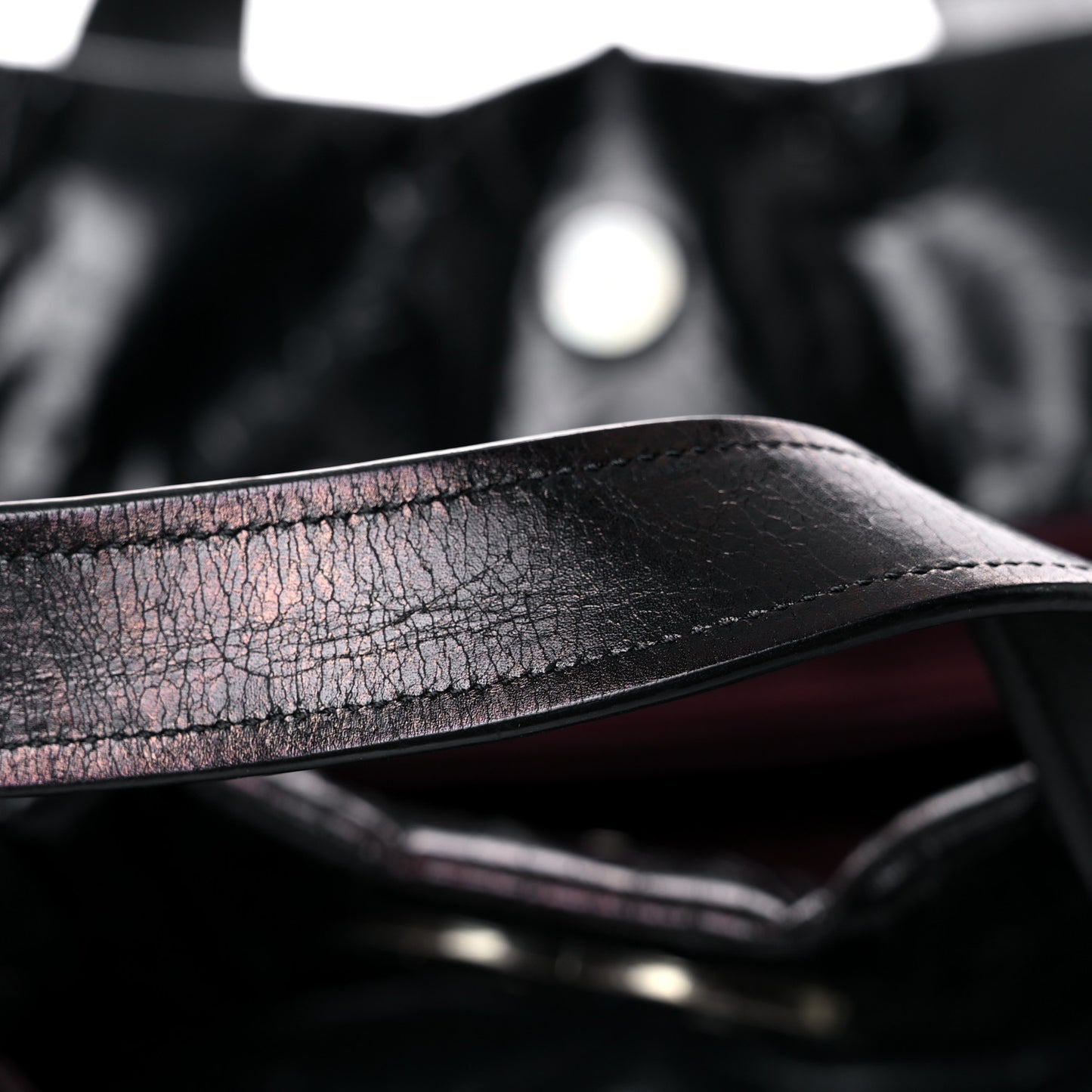 Iridescent Calfskin Quilted Large In The Mix Tote Black