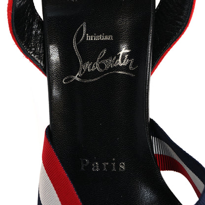 Christian Louboutin Suede Water Poleta Striped Sandals 37 Red Blue 7 of 7