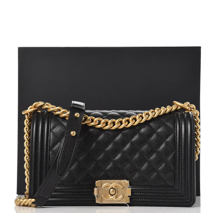 Chanel Caviar Quilted Medium Boy Flap Black 9 of 9