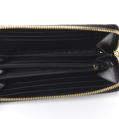 Gucci Moon Calfskin Diagonal GG Zip Around Wallet Black Gold 5 of 8