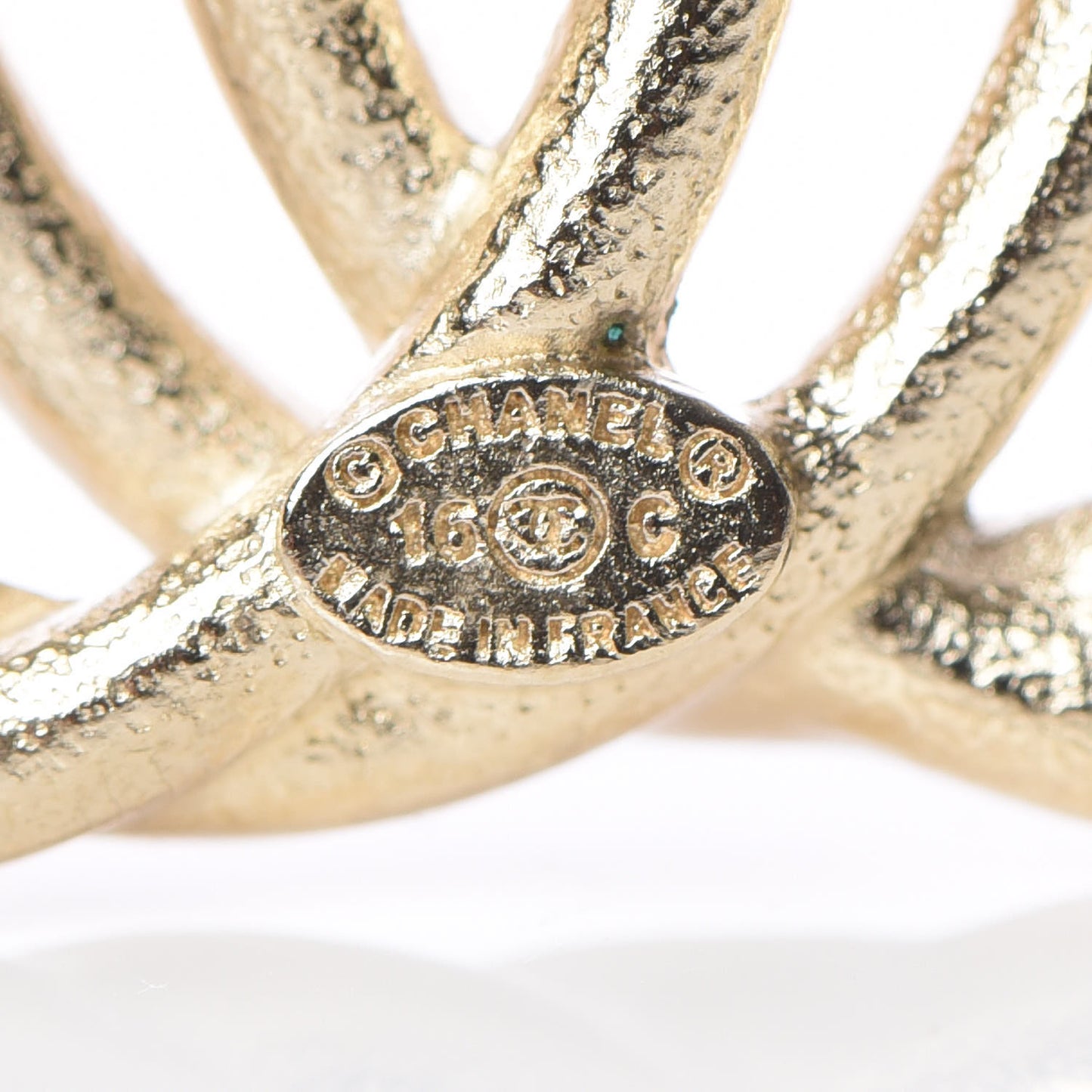 Crystal CC Brooch Light Gold