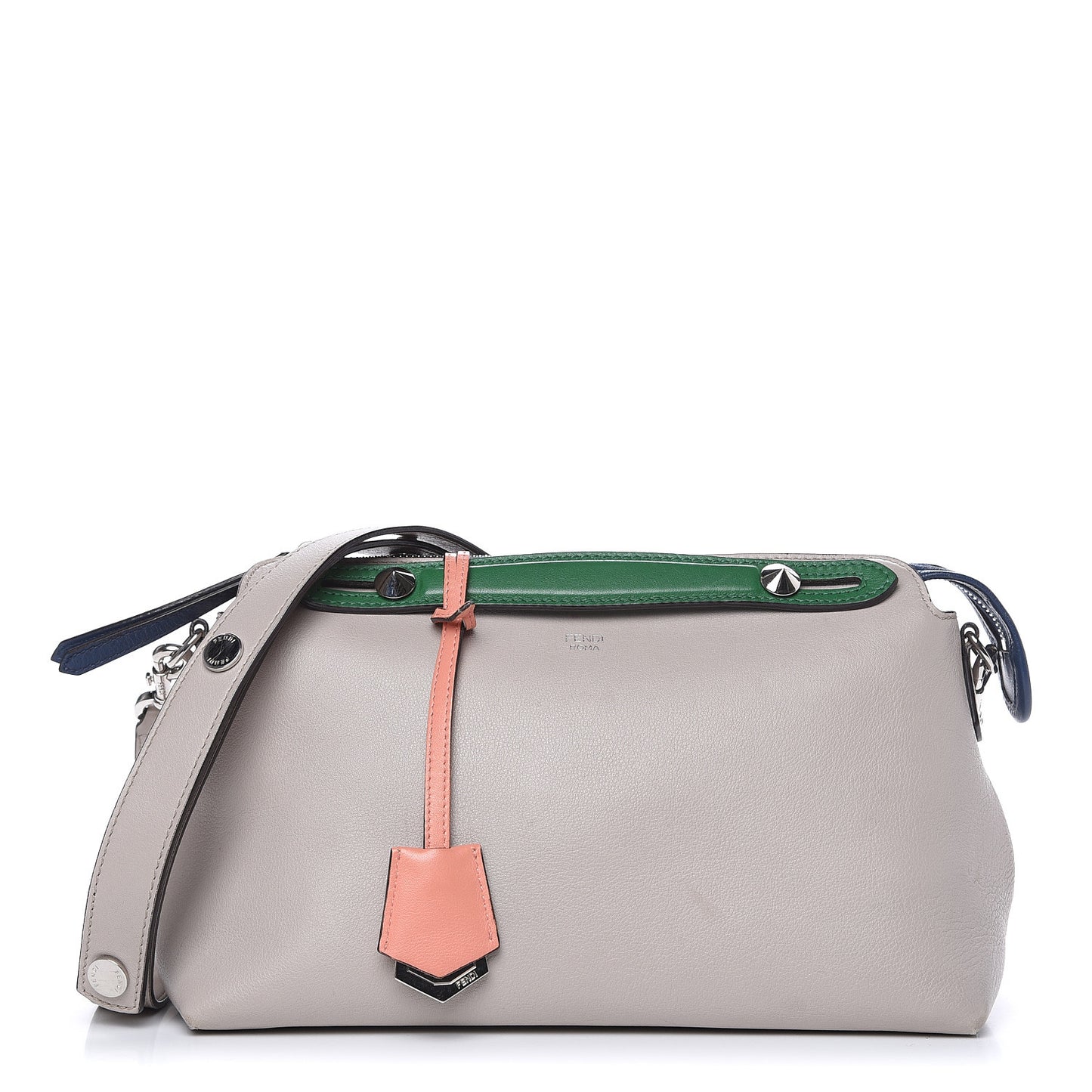 Vitello Dolce 4 Color Medium By The Way Boston Bag Grigio Polvere Emerald Multicolor