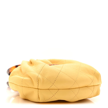 Chanel Lambskin Plexiglass Tortoise Shell Quilted Mini Pouch Yellow 4 of 8