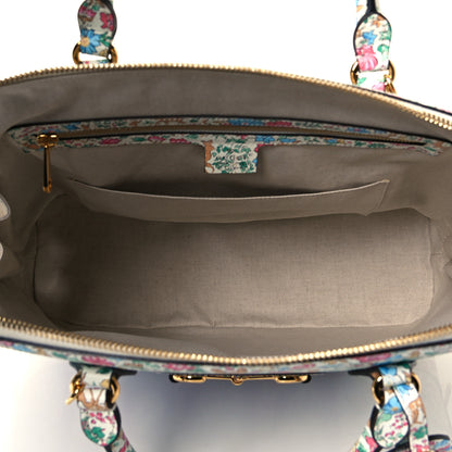 Gucci X LIBERTY OF LONDON Calfskin Floral Fawn Print Horsebit 1955 Duffle Bag Multicolor Purple Ivory 4 of 7
