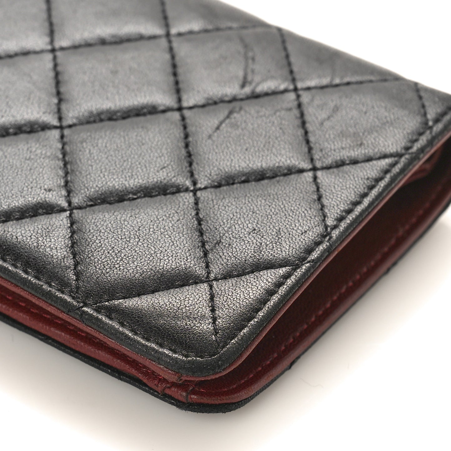 Lambskin Quilted Yen Wallet Black