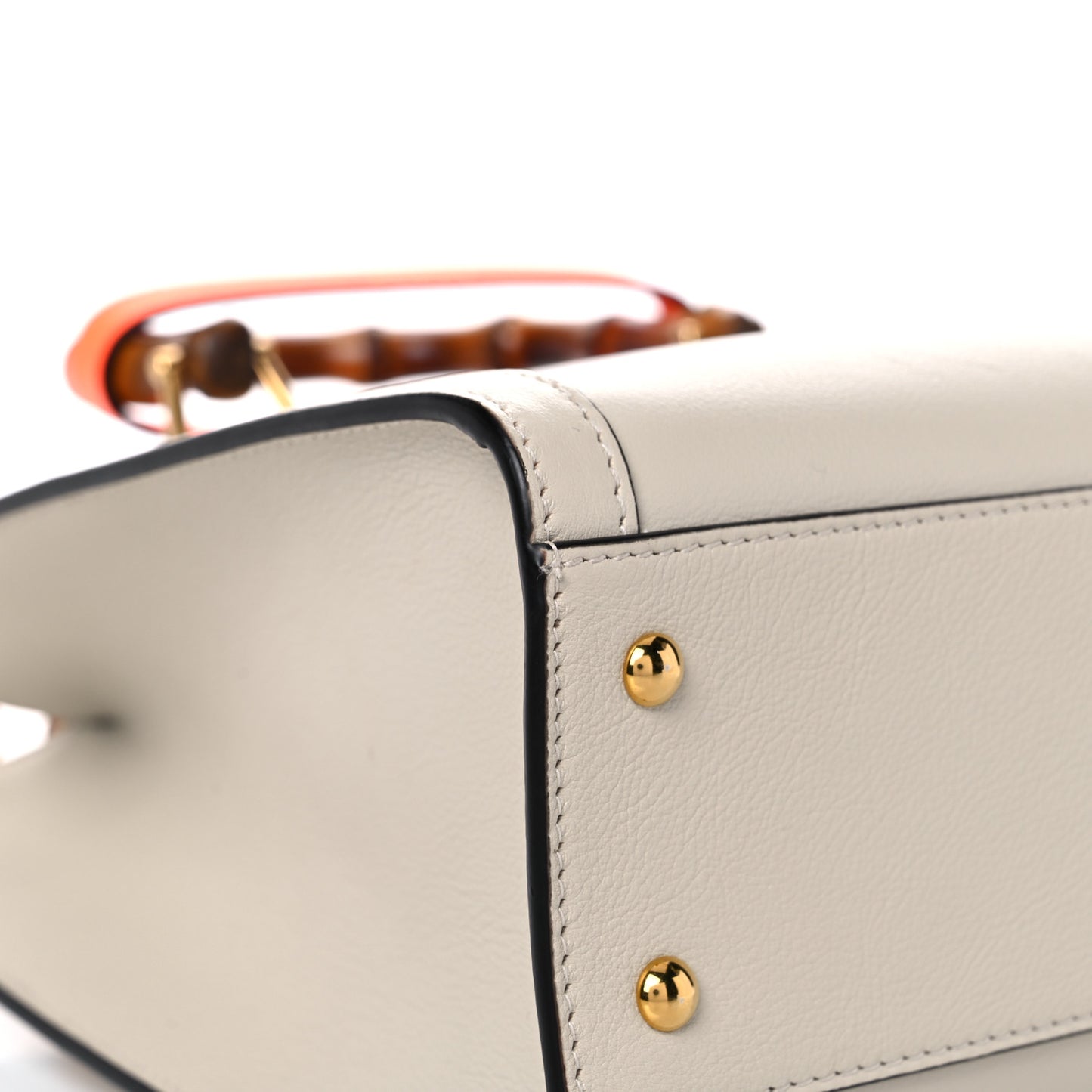 Wonka Grain Calfskin Small Diana Tote Bag Mystic White Orange Fluo