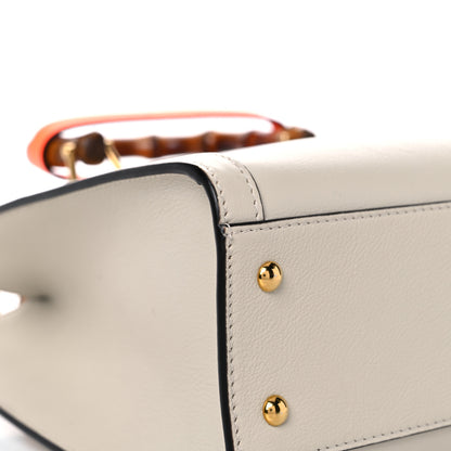 Gucci Wonka Grain Calfskin Small Diana Tote Bag Mystic White Orange Fluo 7 of 16