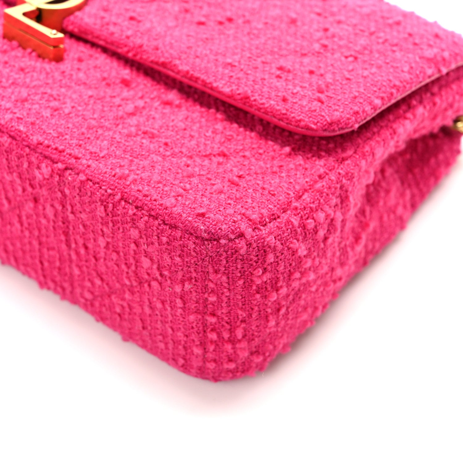 Saint Laurent Boucle Tweed Patchwork Monogram Medium Jamie Baguette Magenta 10 of 10