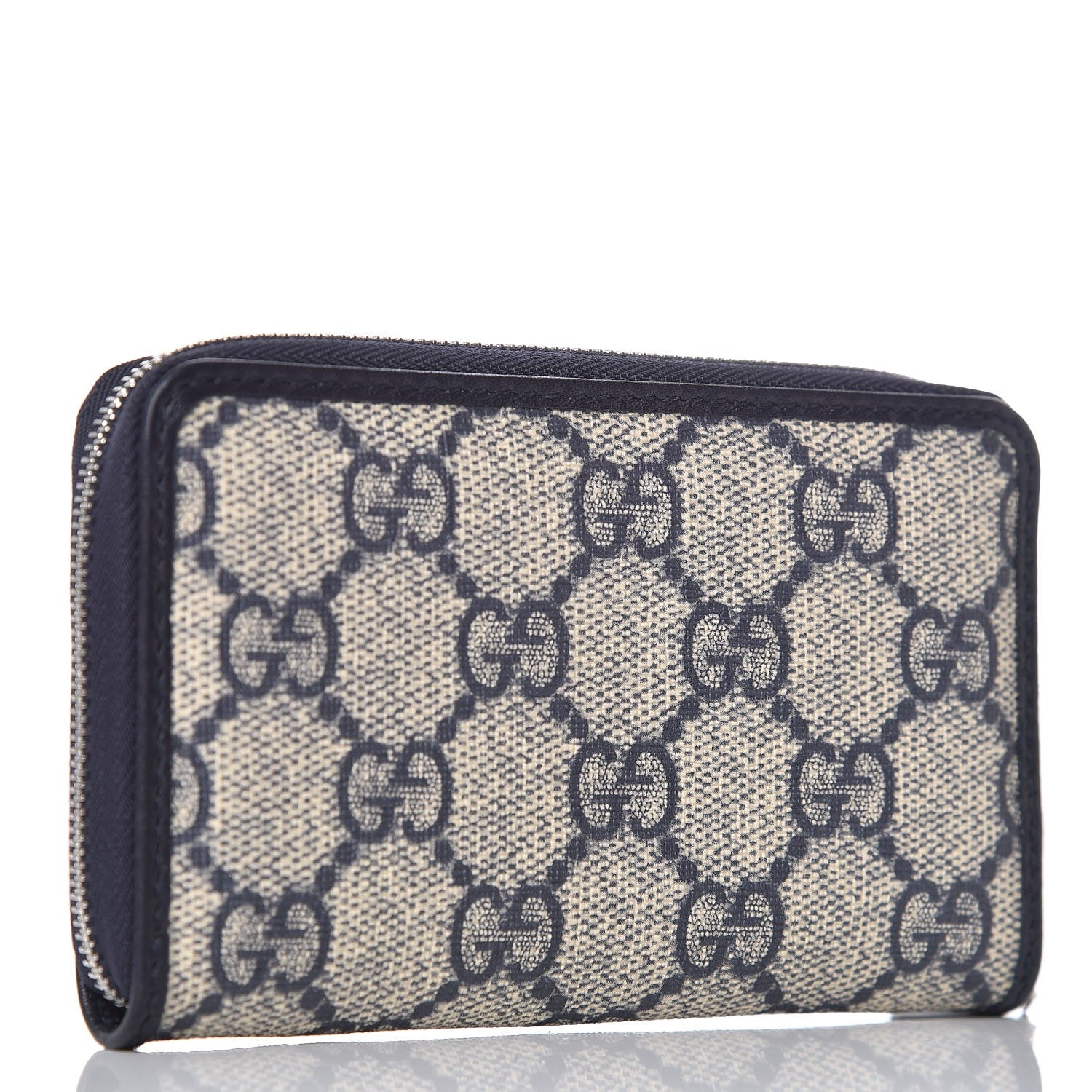 Gucci GG Supreme Monogram Zip Around Card Case Blue 3 of 8
