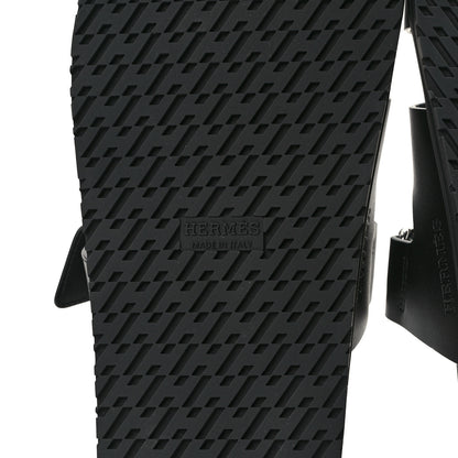 Hermes Calfskin Womens Chypre Sandals 40.5 Black 6 of 9