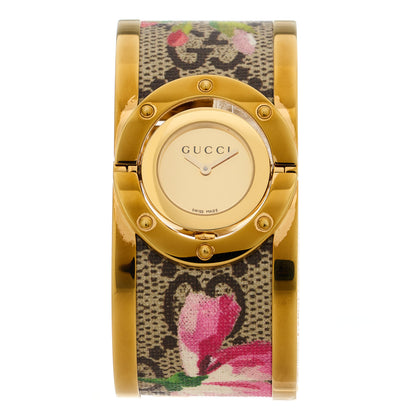 Gucci Stainless Steel Canvas 33mm Twirl GG Supreme Blooms Quartz Watch 1 of 5
