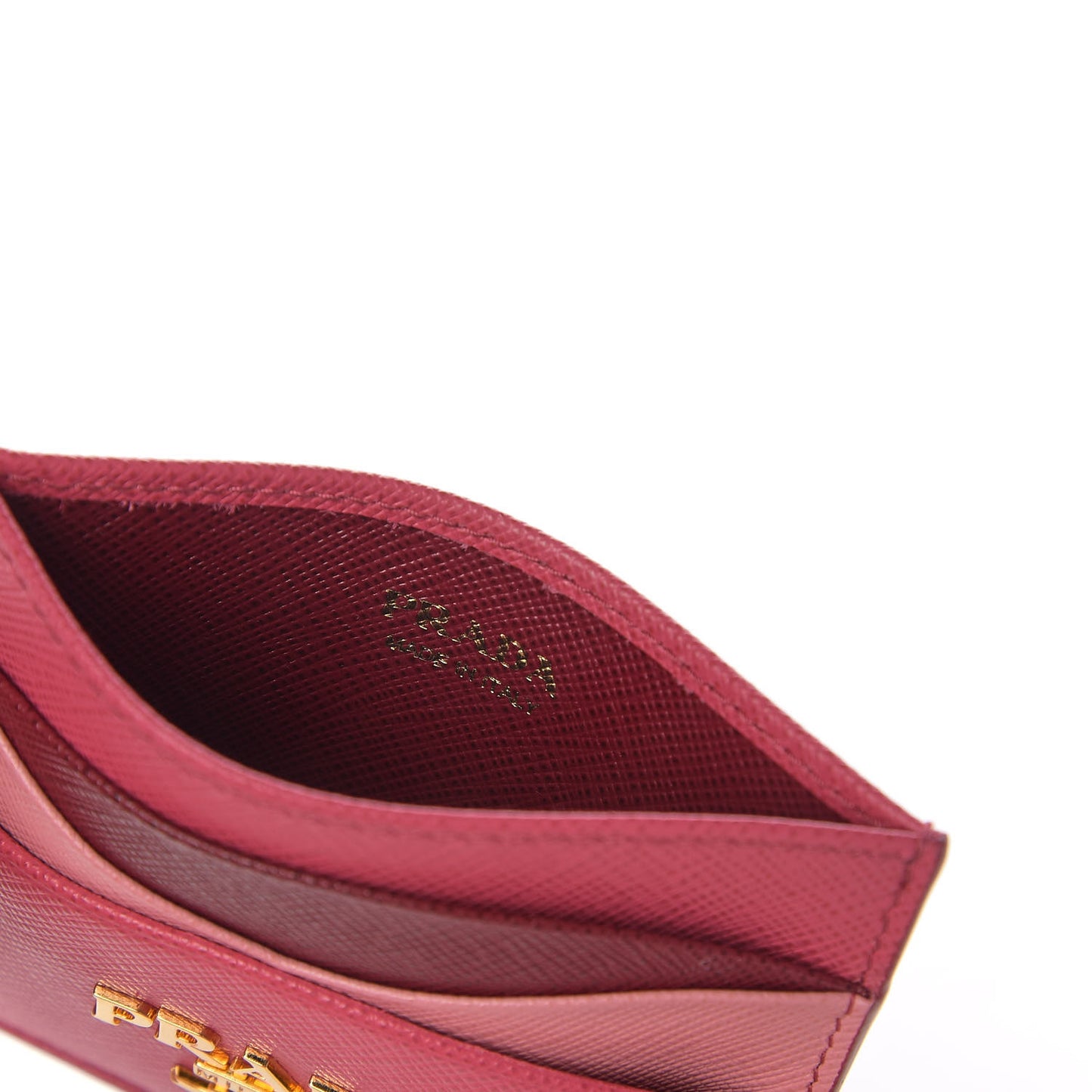 Saffiano Metal Card Case Peonia Cerise