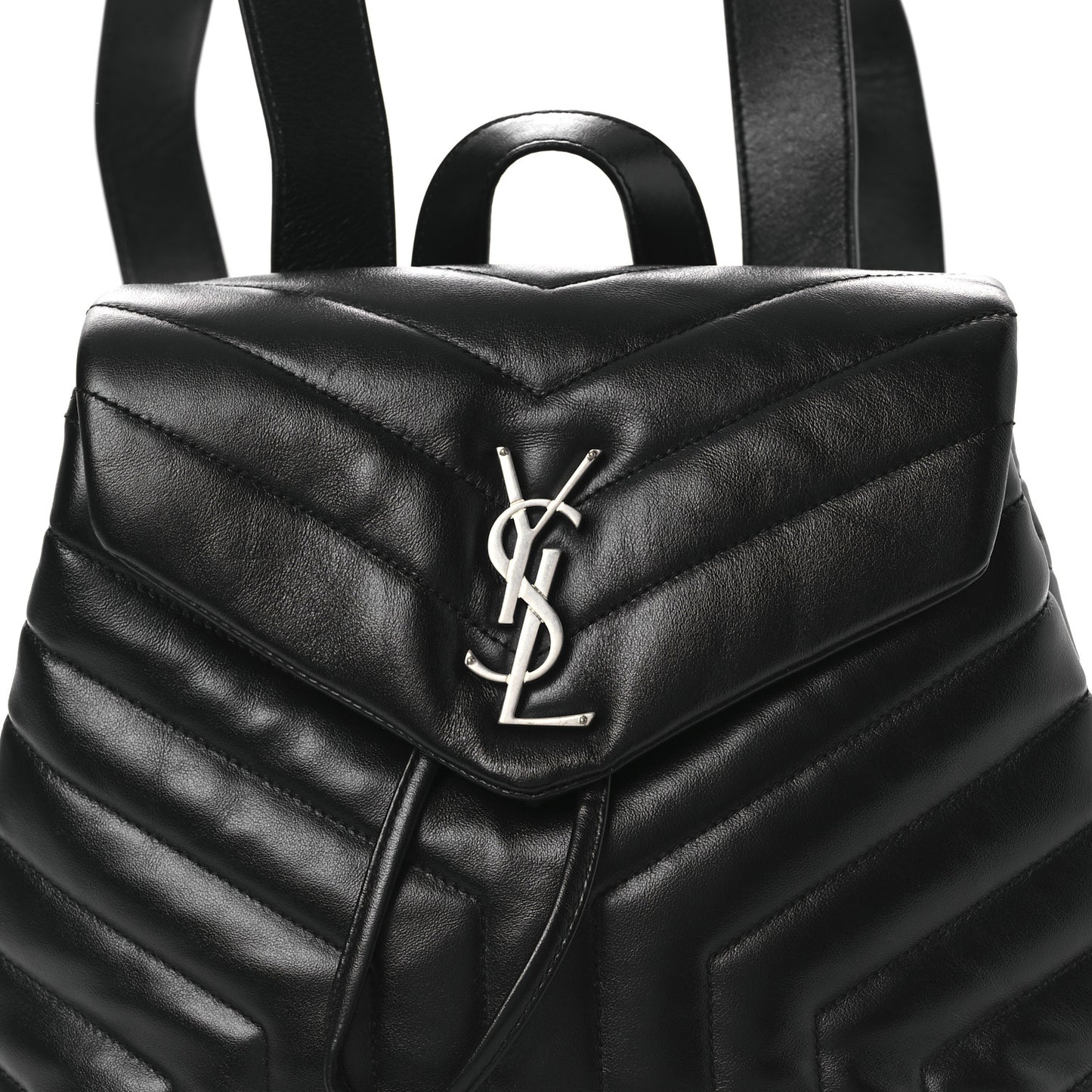 Calfskin Y Quilted Monogram Small Loulou Backpack Black