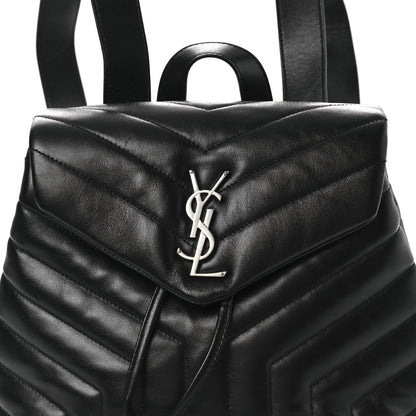 Saint Laurent Calfskin Y Quilted Monogram Small Loulou Backpack Black 8 of 10
