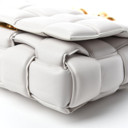 Bottega Veneta Lambskin Maxi Intreccio Padded Chain Cassette Crossbody Bag White 7 of 9