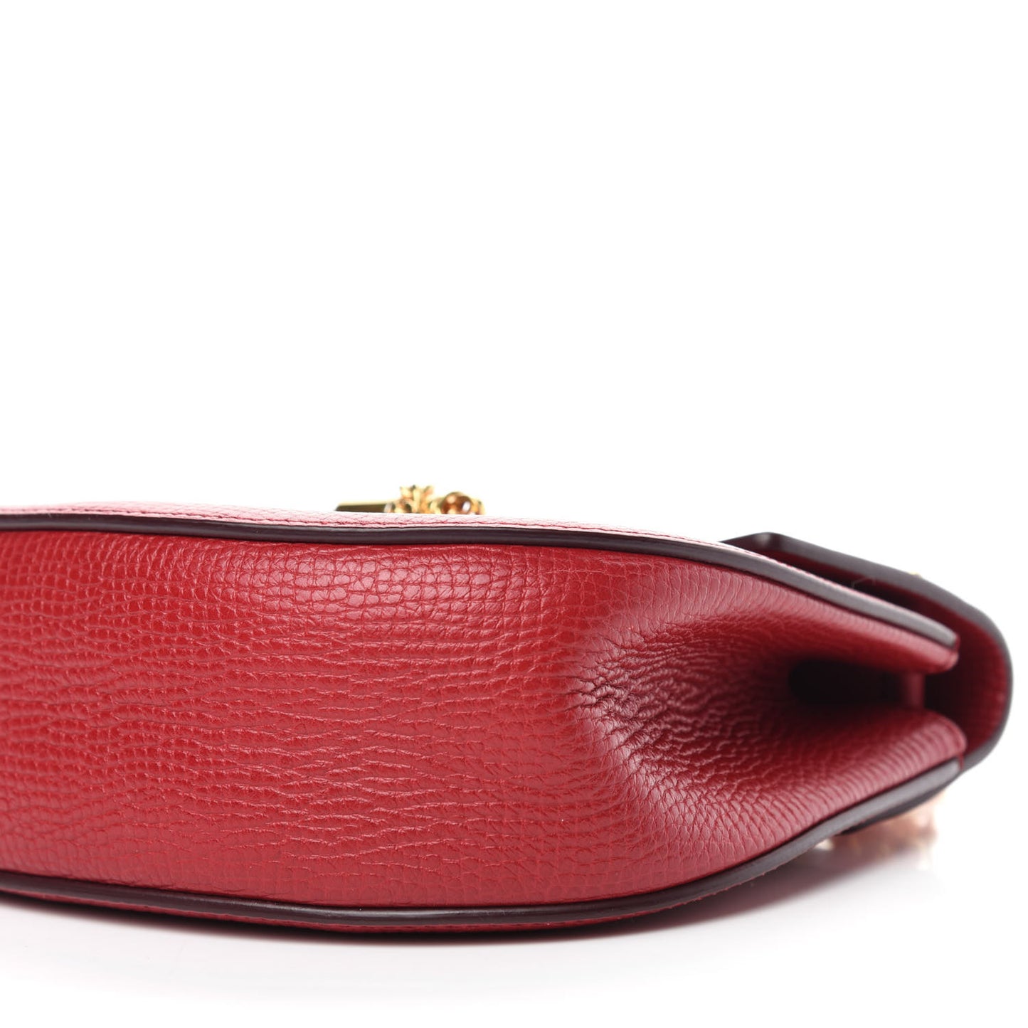Grained Calfskin Lambskin Drew Shoulder Bag Red