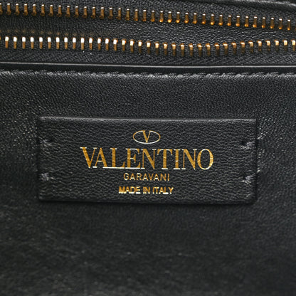 Valentino Garavani Nappa Large Roman Stud Shoulder Bag Black White 6 of 9