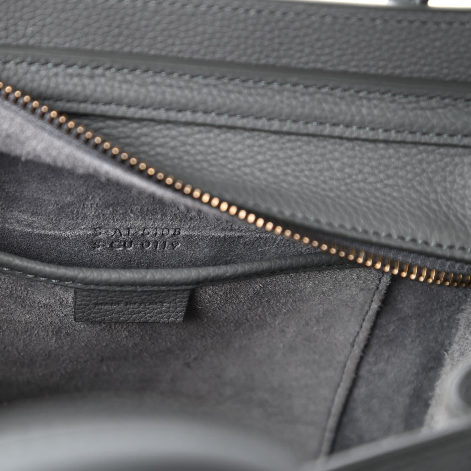 Celine Baby Drummed Calfskin Nano Luggage Kohl 8 of 9