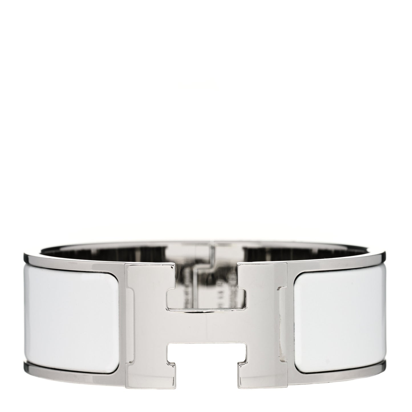 Enamel Wide Clic Clac H Bracelet PM White