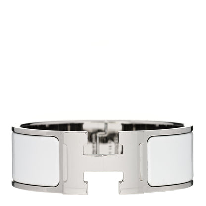 Hermes Enamel Wide Clic Clac H Bracelet PM White 1 of 5