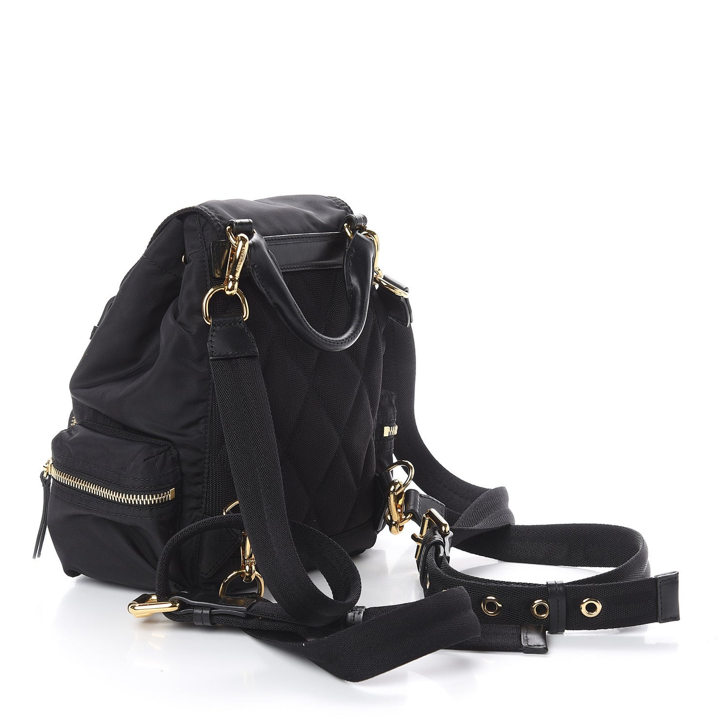 Nylon Small Crossbody Rucksack Backpack Black