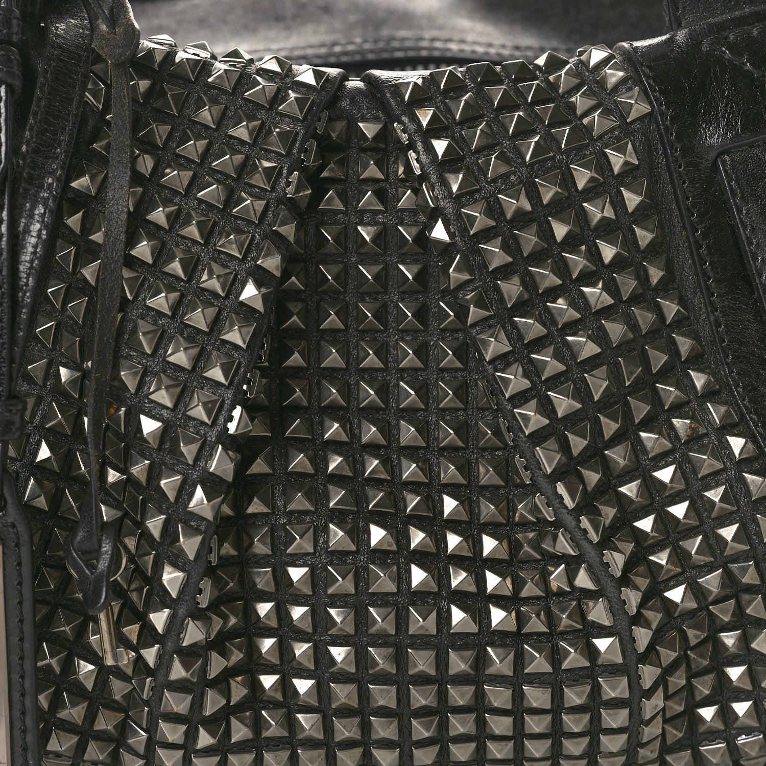 Burberry Prorsum Calfskin Studded Knight Satchel Black 8 of 10