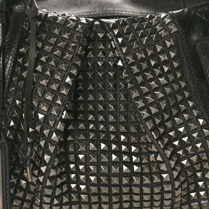 Burberry Prorsum Calfskin Studded Knight Satchel Black 8 of 10