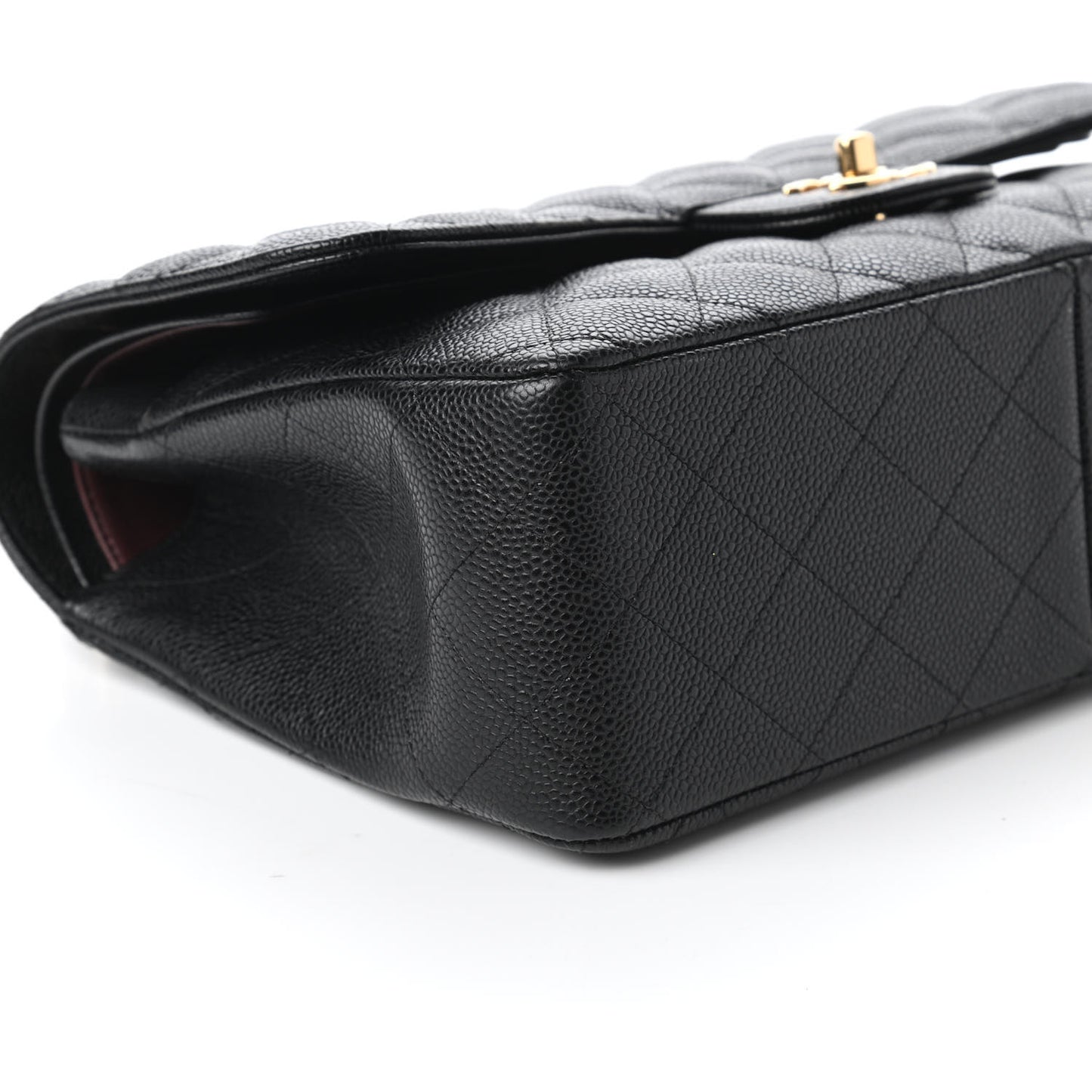 Caviar Quilted Jumbo Double Flap Black