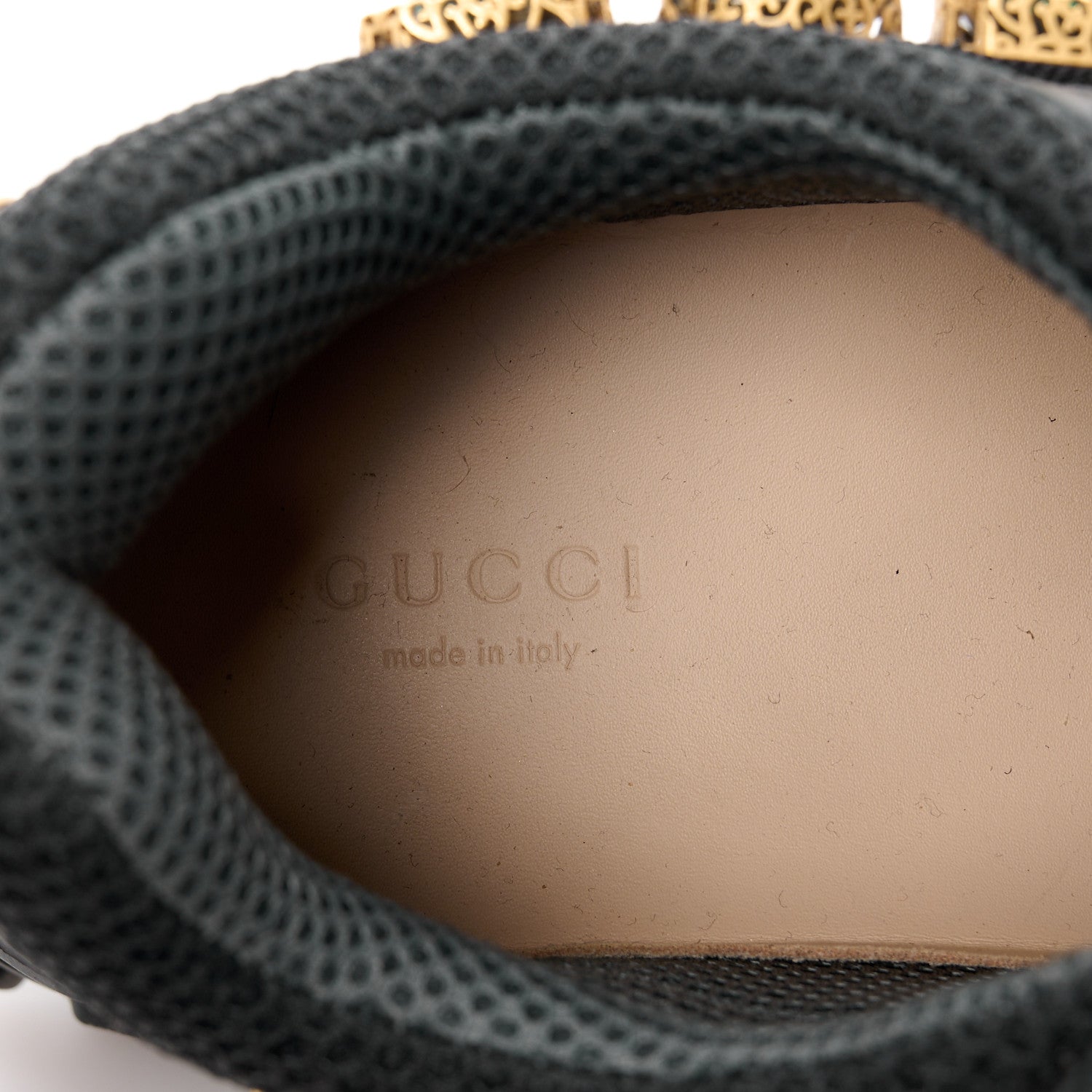 Gucci X SEGA Mesh Suede Calfskin Removable Crystals Womens Flashtrek Sneakers 37.5 Black Silver 7 of 8