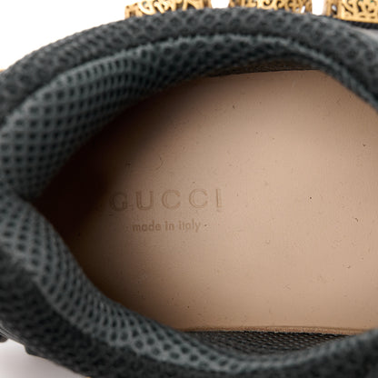 Gucci X SEGA Mesh Suede Calfskin Removable Crystals Womens Flashtrek Sneakers 37.5 Black Silver 7 of 8